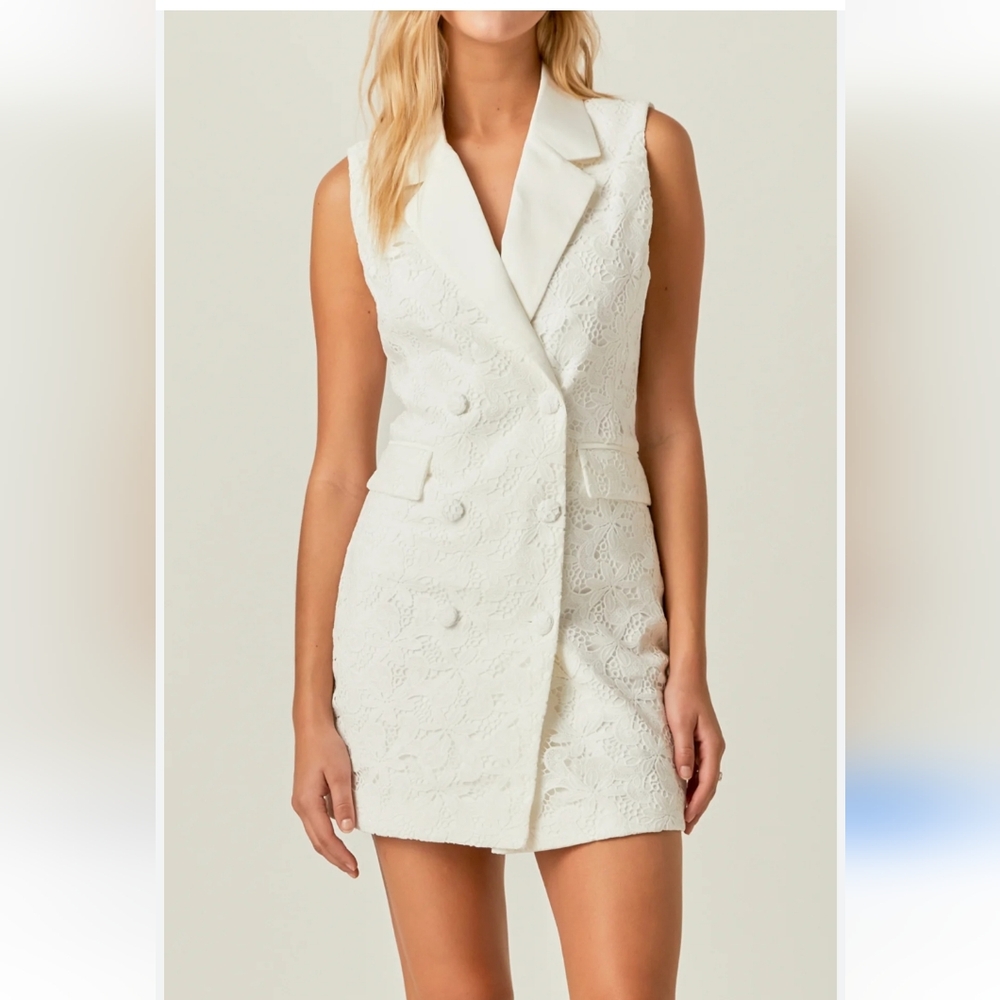 Endless Rose Lace Sleeveless Blazer Dress